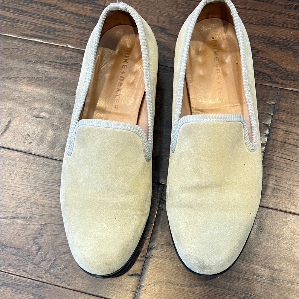 Duke & Dexter Handmade Suede Tan Loafers Women’s US 8